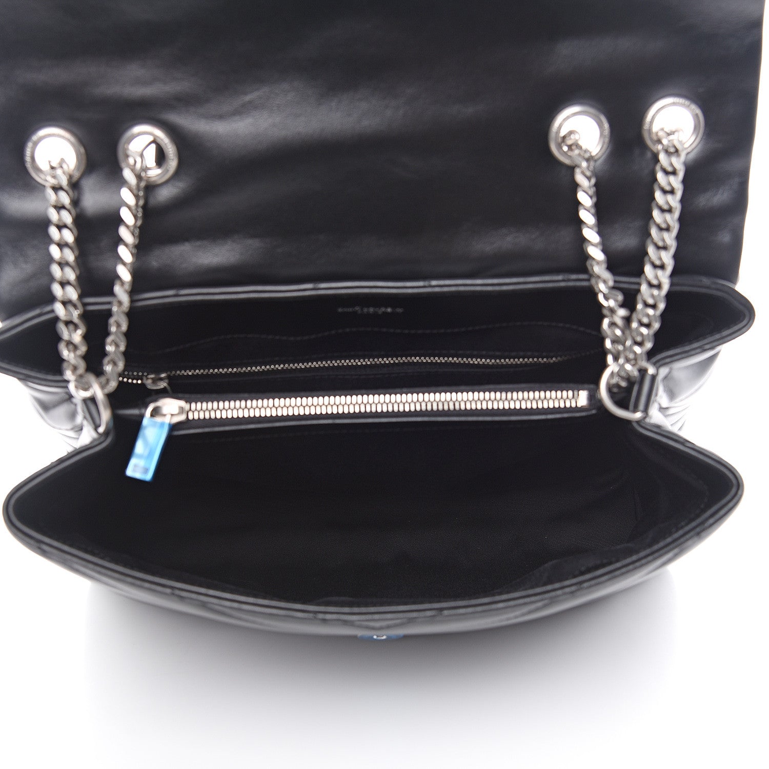 Saint Laurent Calfskin Y Quilted Monogram Medium Loulou Chain Satchel Black 4 of 10