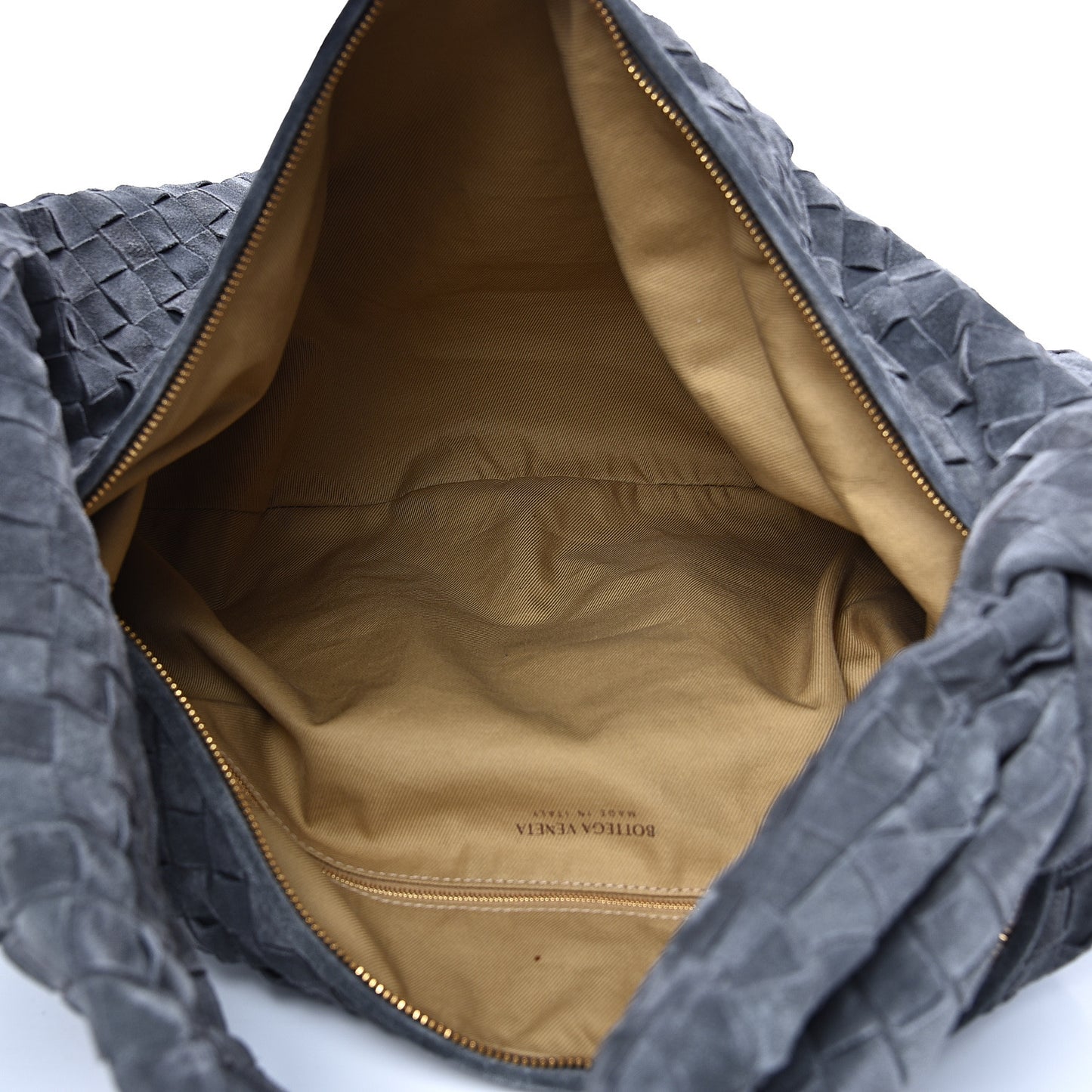 Suede Intrecciato Large Jodie Medium Grey