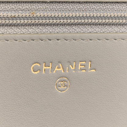 Chanel Caviar Quilted Boy Wallet On Chain WOC Grey 7 of 17