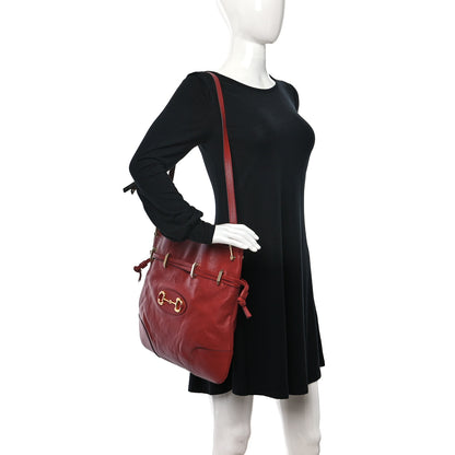 Gucci Sakai Be Green Calfskin Horsebit 1955 Cinch Top Messenger Bag New Cherry Red 3 of 10