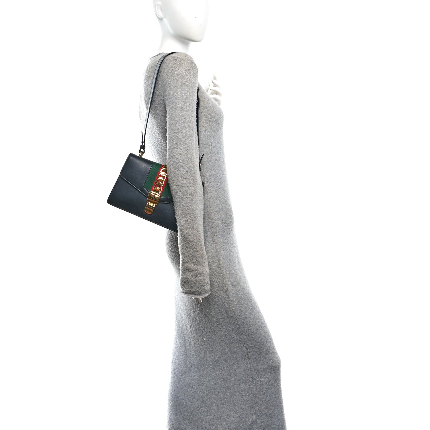 Gucci Calfskin Small Sylvie Shoulder Bag Black 2 of 10