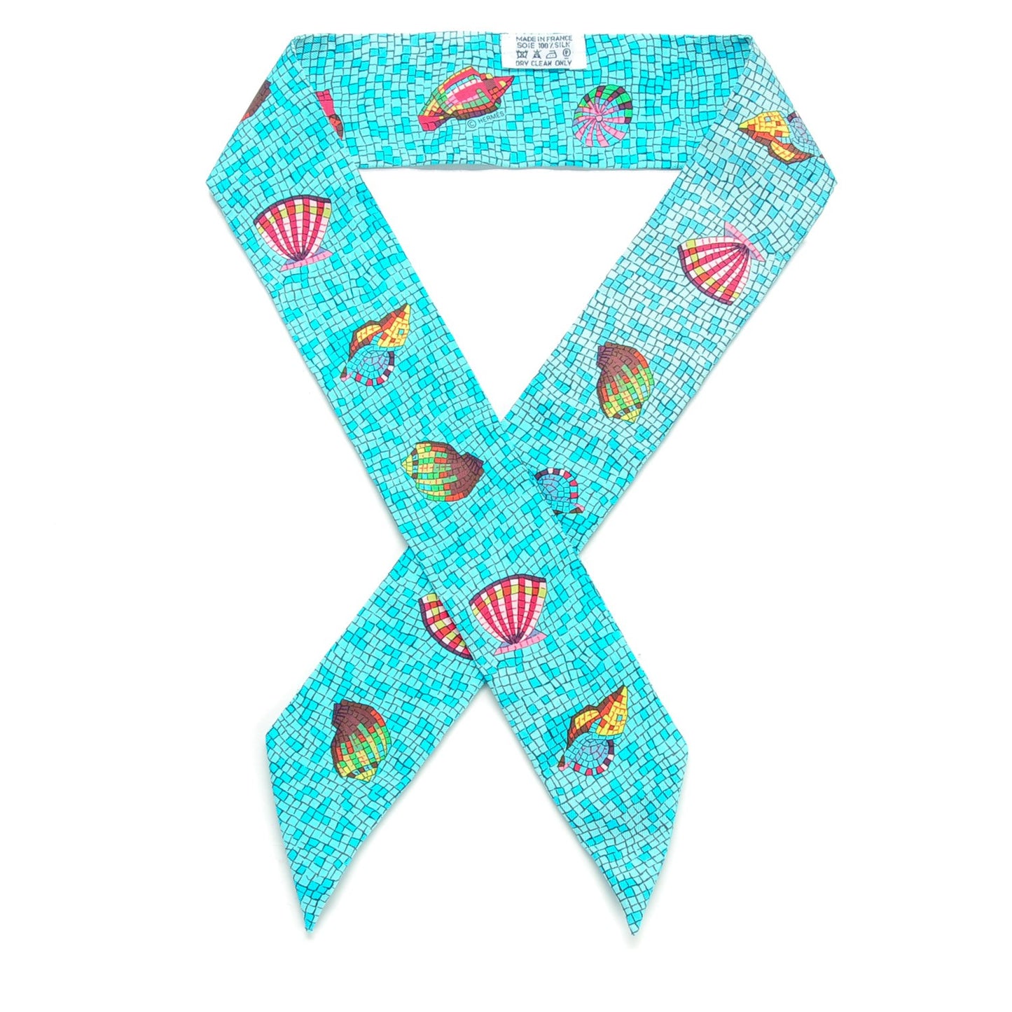 Silk Sea Shells Mosaic Twilly