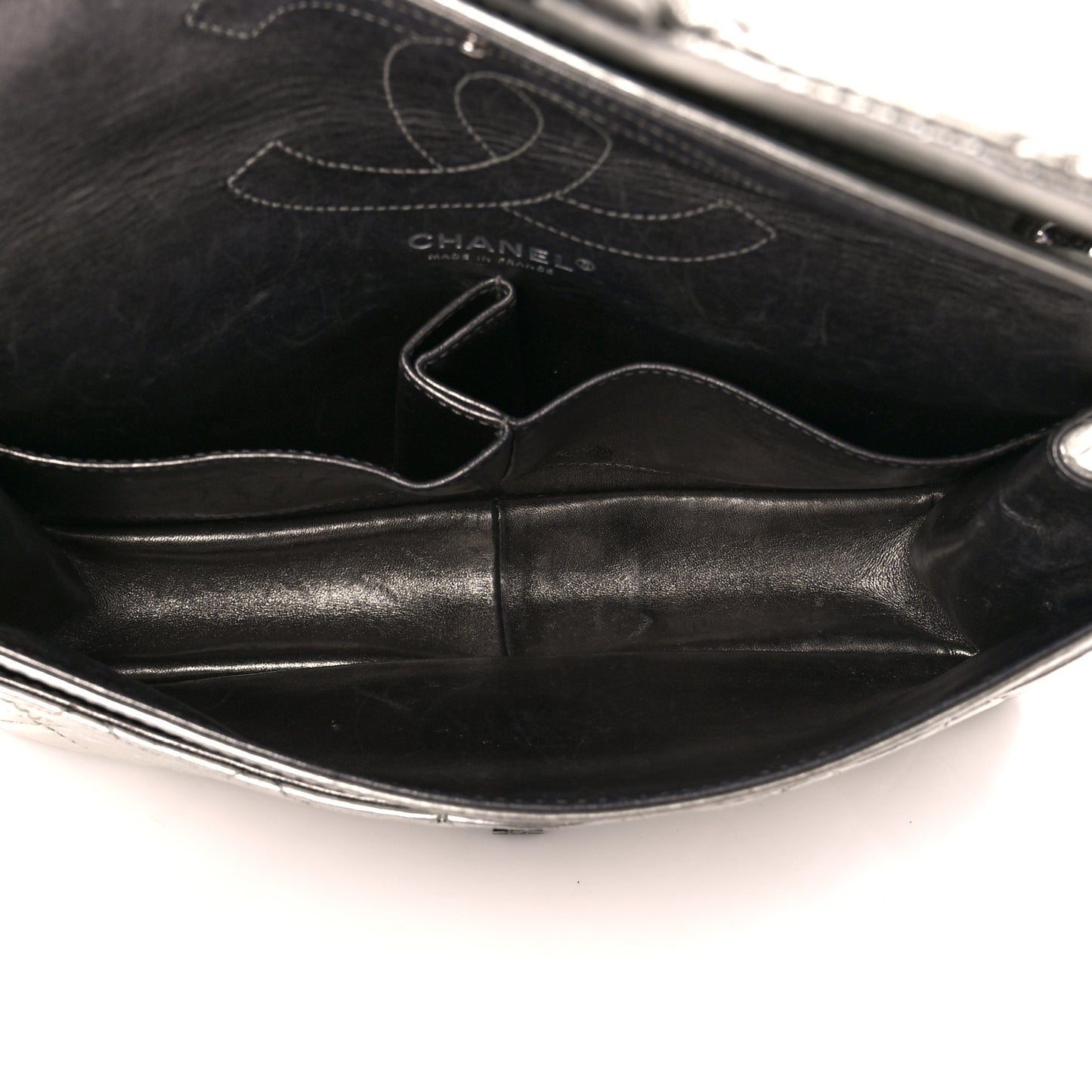 Metallic Aged Calfskin Quilted 2.55 Reissue 226 Flap Silver