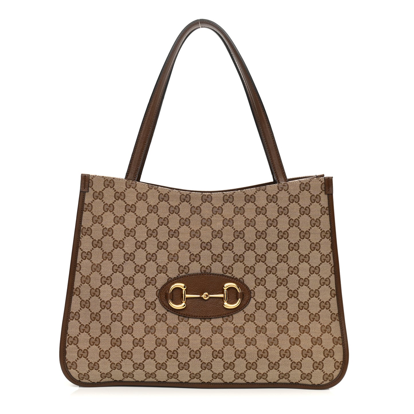 Monogram Horsebit 1955 Tote Bag Beige Brown Sugar