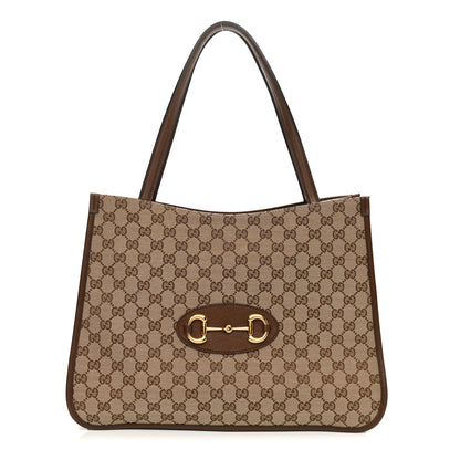 Gucci Monogram Horsebit 1955 Tote Bag Beige Brown Sugar 1 of 10