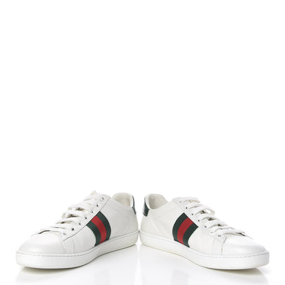 Gucci Calfskin Crocodile Web Womens Ace Sneakers 37.5 White Green 5 of 16