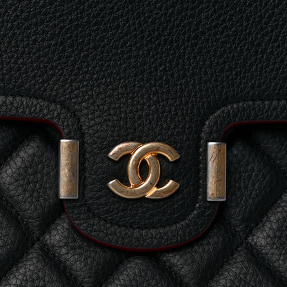 Chanel Grained Calfskin Quilted Large Archi Chic Cosmetic Case Black 11 of 12