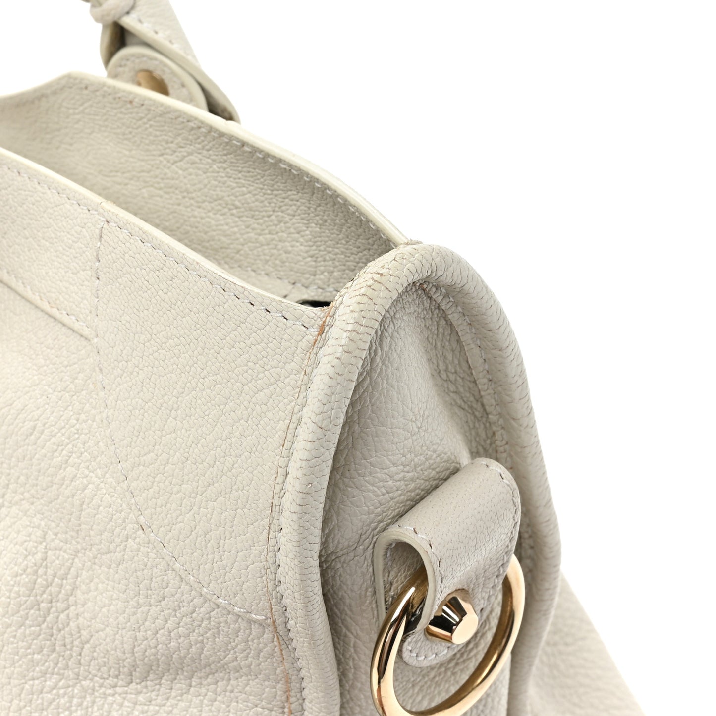 Chevre Gold Metallic Edge Hardware City White
