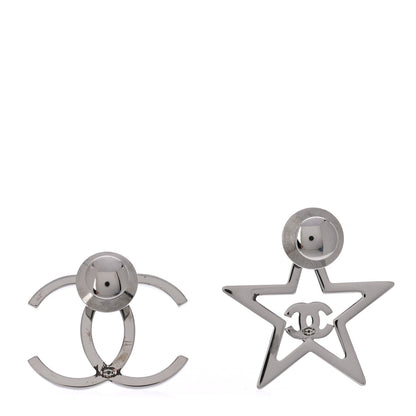 Chanel Crystal CC Star Pin Brooch Set Silver 3 of 5