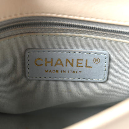 Chanel Shiny Lambskin Quilted Pearl Twist Mini Square Flap White 11 of 19