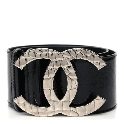 Chanel Patent CC Wide Belt 80 32 Black 1 of 7