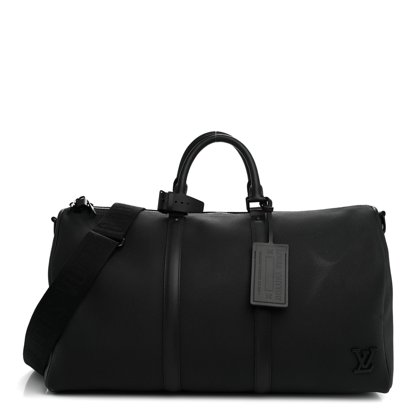 Grained Calfskin Aerogram Keepall Bandouliere 50 Black