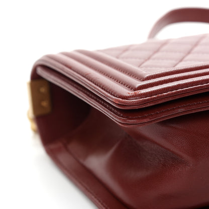 Chanel Lambskin Quilted Medium Boy Flap Dark Red 10 of 13