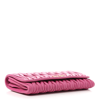 Miu Miu Nappa Matelasse Flap Wallet Fuxia 4 of 7