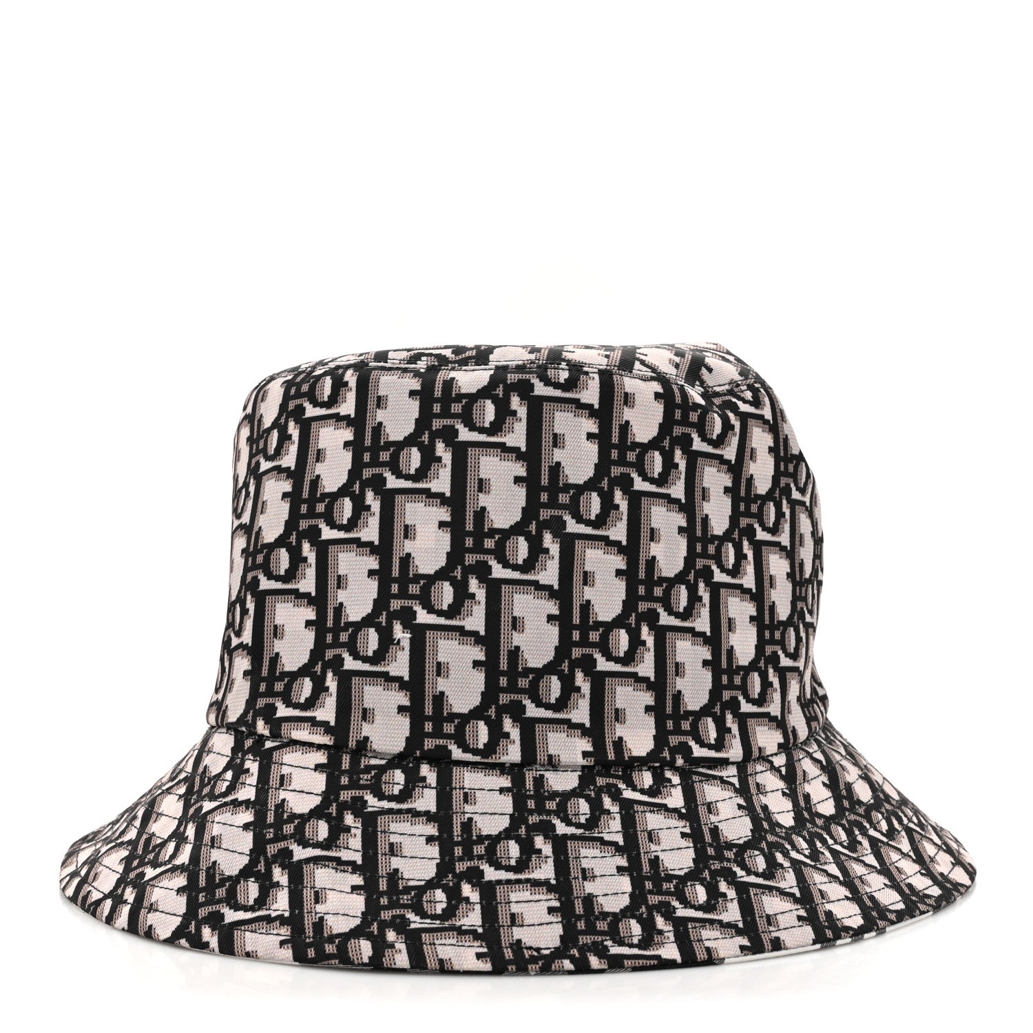 Christian Dior Oblique Plaid Reversible Teddy-D Brim Bucket Hat Black White 9 of 13