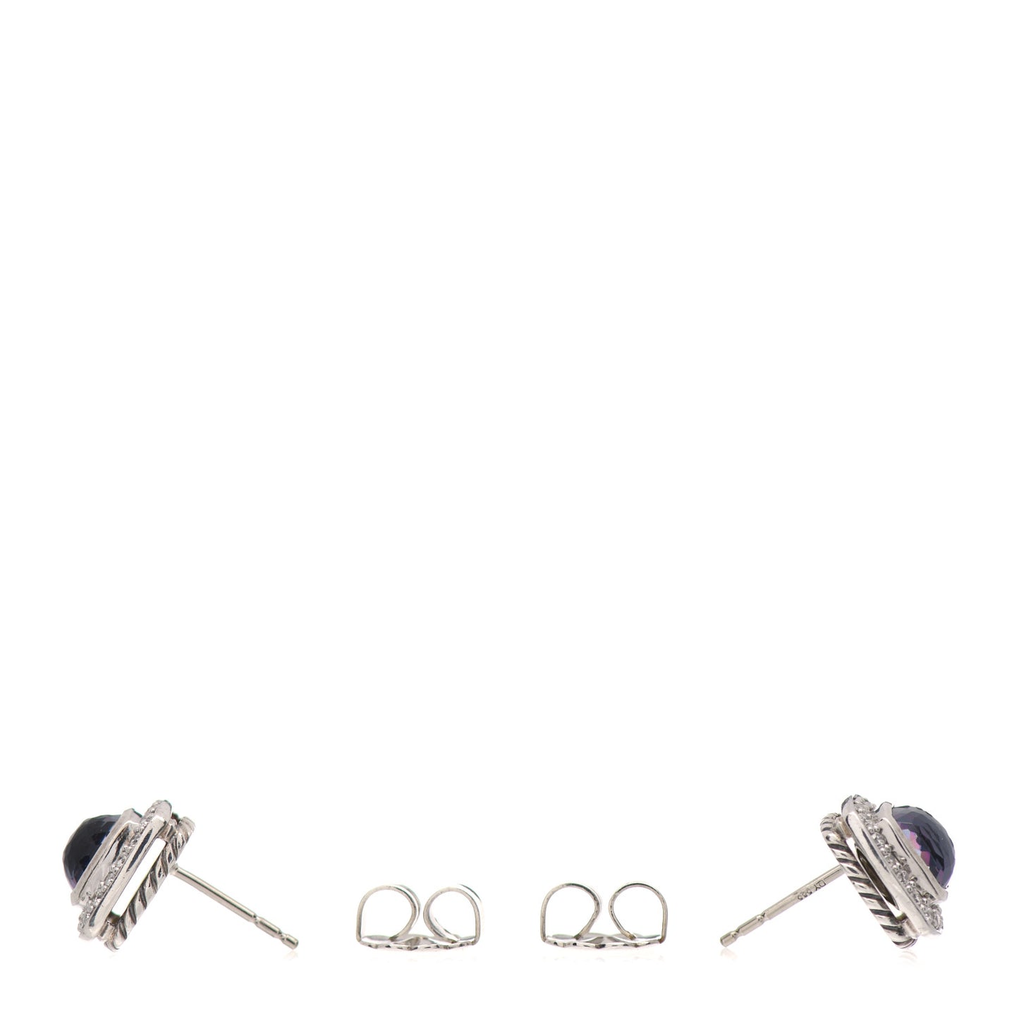 Sterling Silver Diamond Black Orchid 7mm Petite Albion Earrings