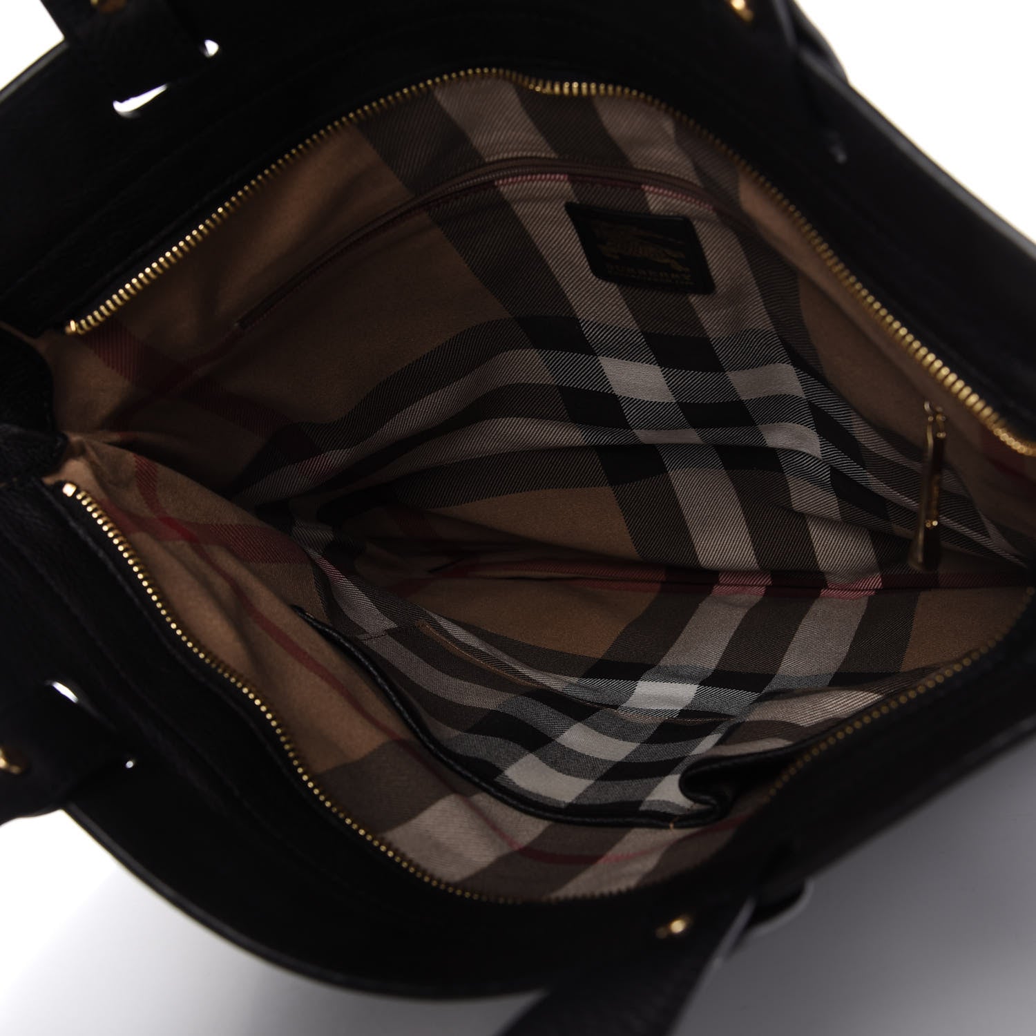 Burberry Canvas Calfskin Crest Embossed Flat Tote Black 5 of 9