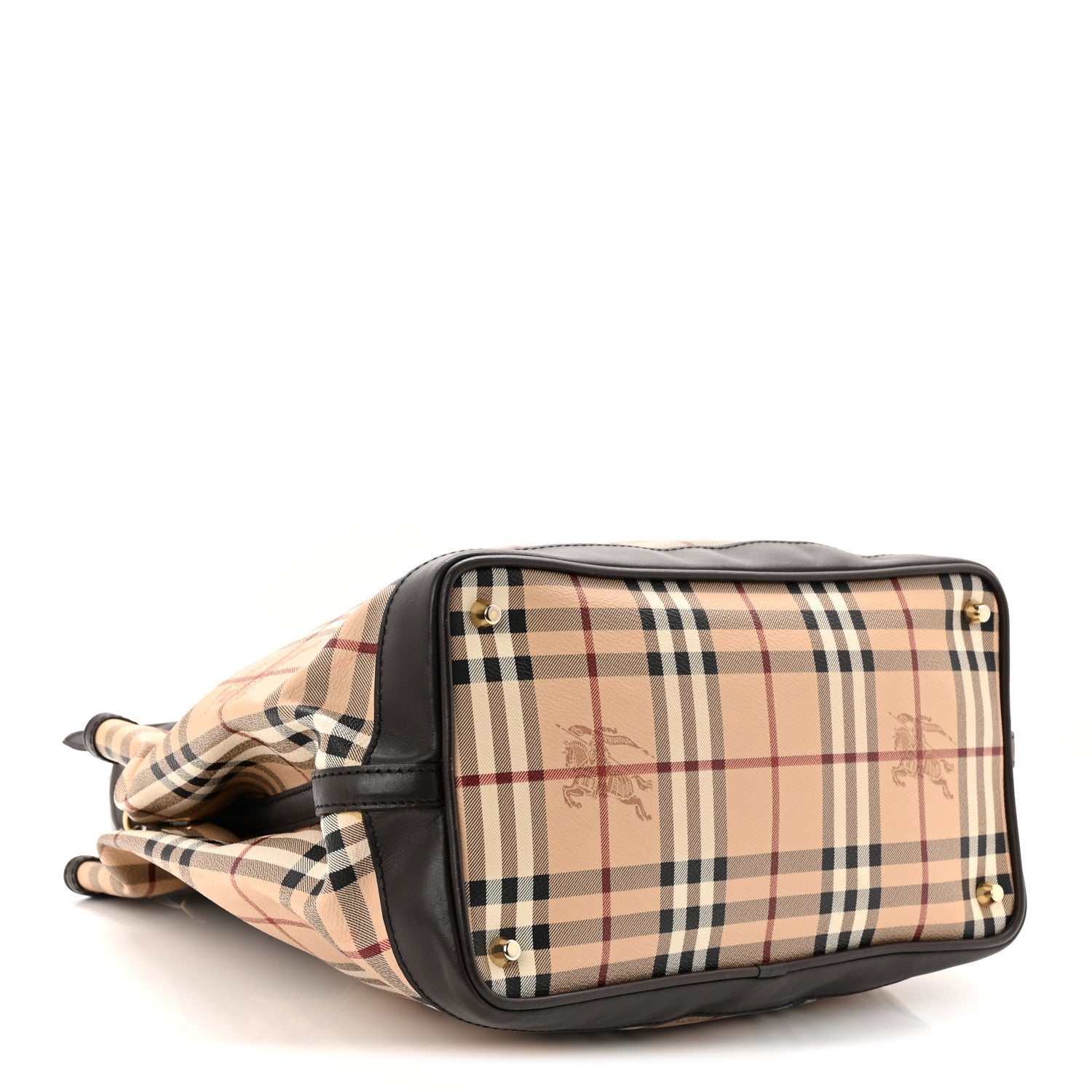 Burberry Haymarket Check Medium Golderton Tote Chocolate 4 of 12