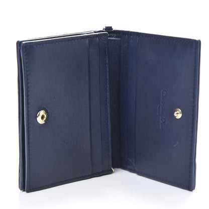 Christian Dior Lambskin Cannage Mini Lady Dior Wallet Navy 5 of 12