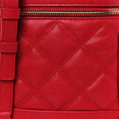Saint Laurent Grain de Poudre Quilted 80's Vanity Bag Red 7 of 12