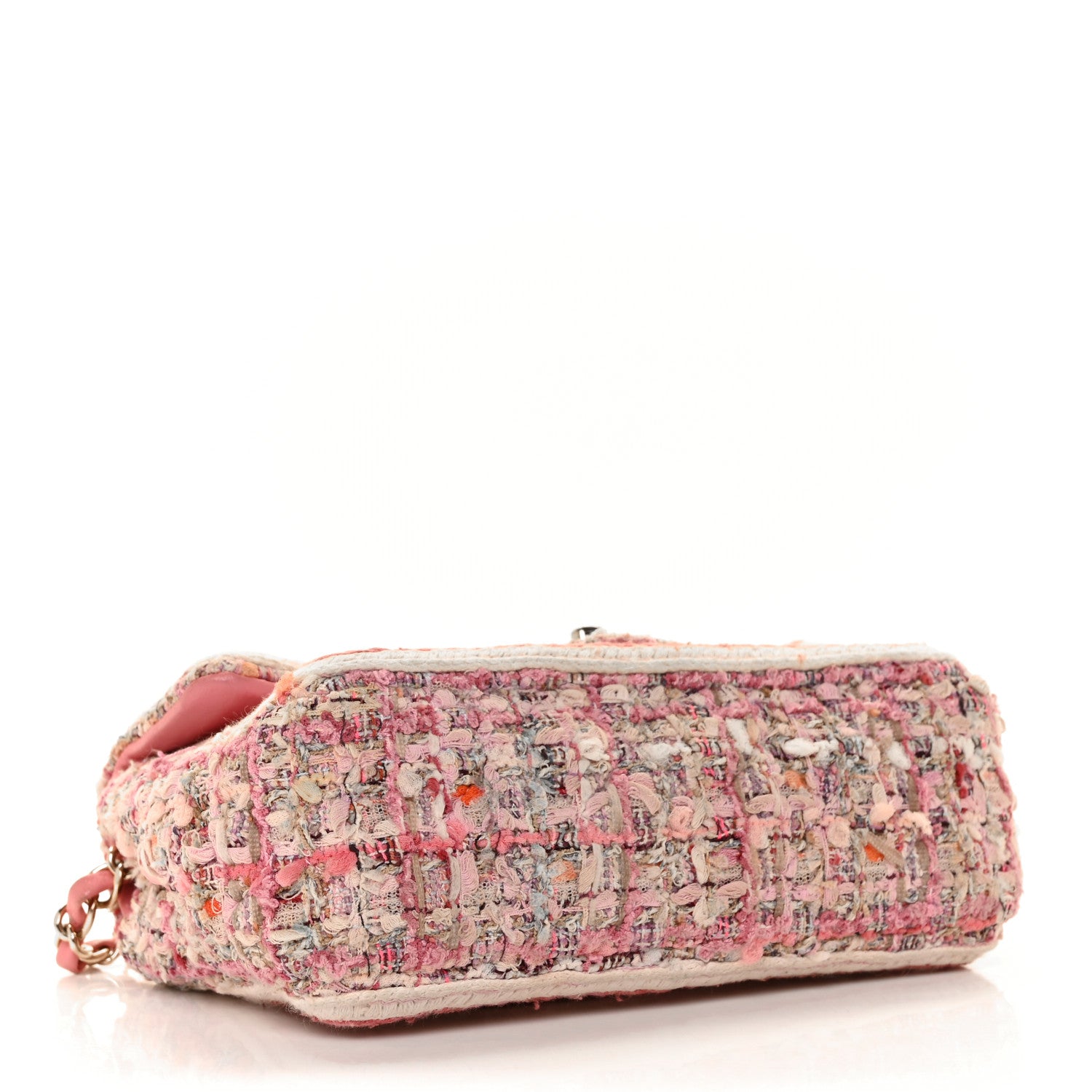 Chanel Tweed Braid Mini Flap White Pink 4 of 13