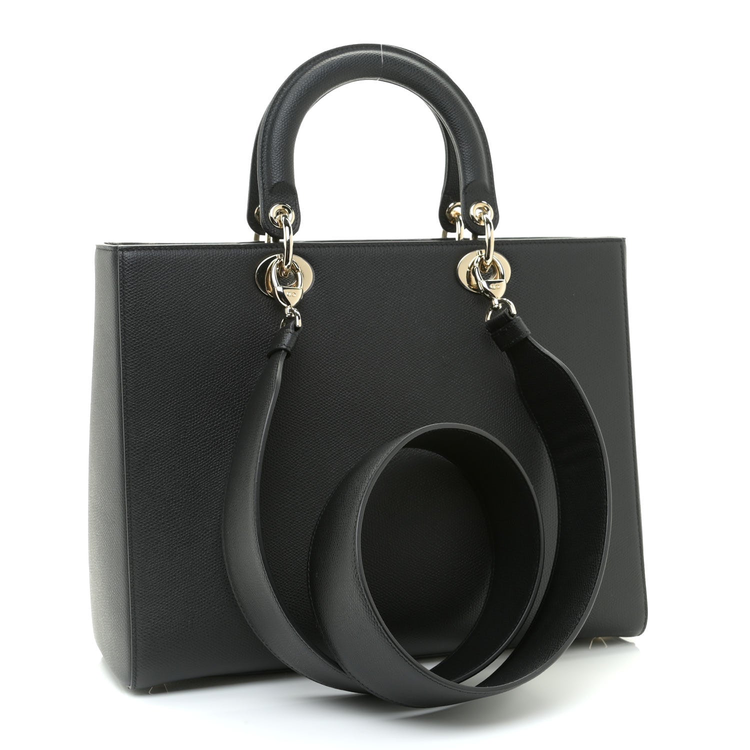 Christian Dior Grained Calfskin Large Lady Dior Black 4 of 10