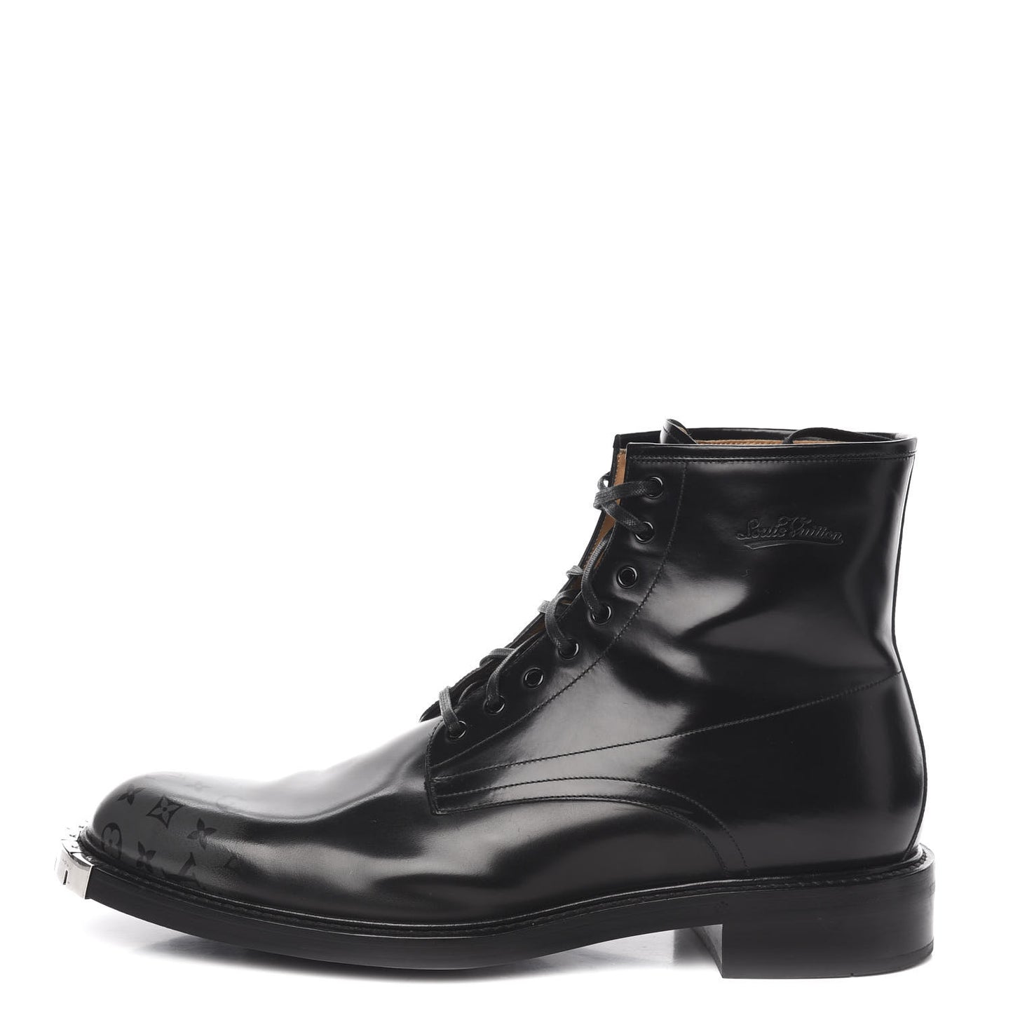 Calfskin Monogram Mens Ankle Boots 10.5 Black
