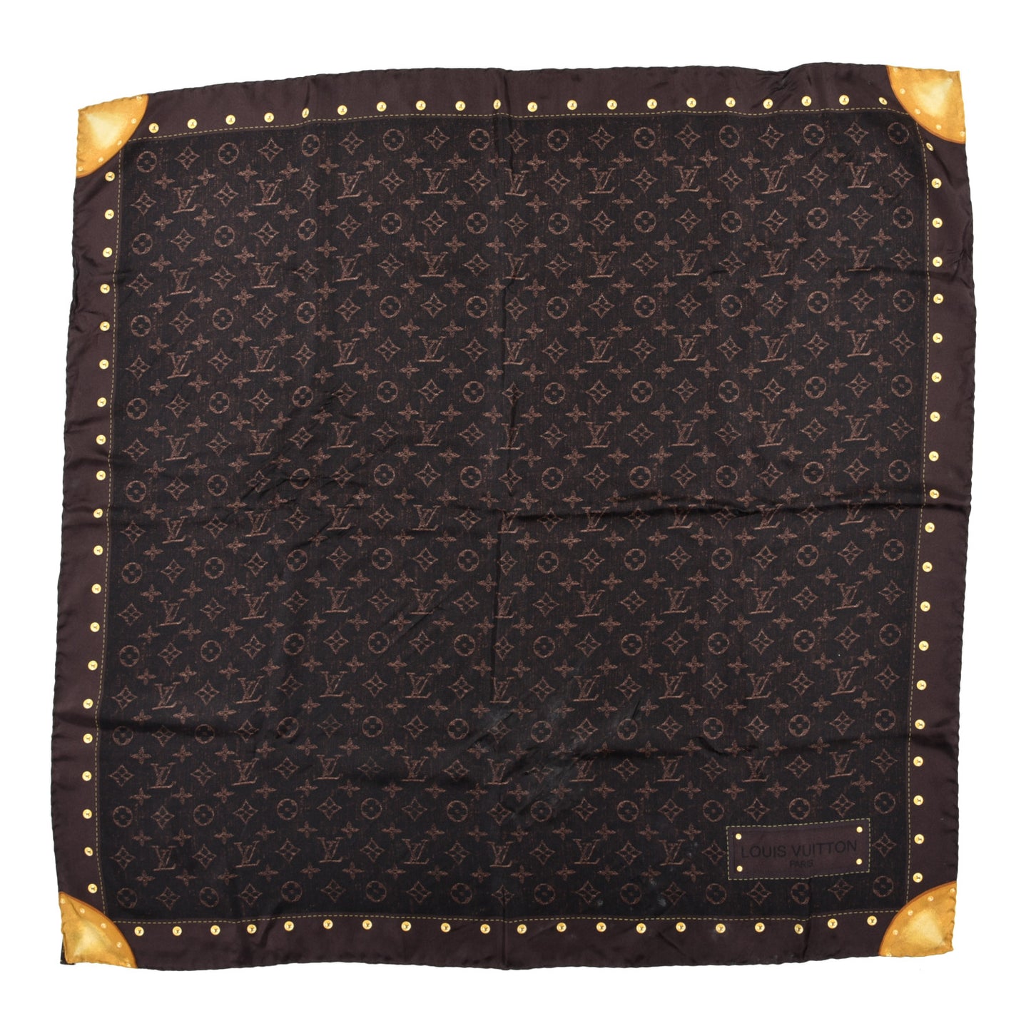 Cotton Denim Monogram Scarf Ebene