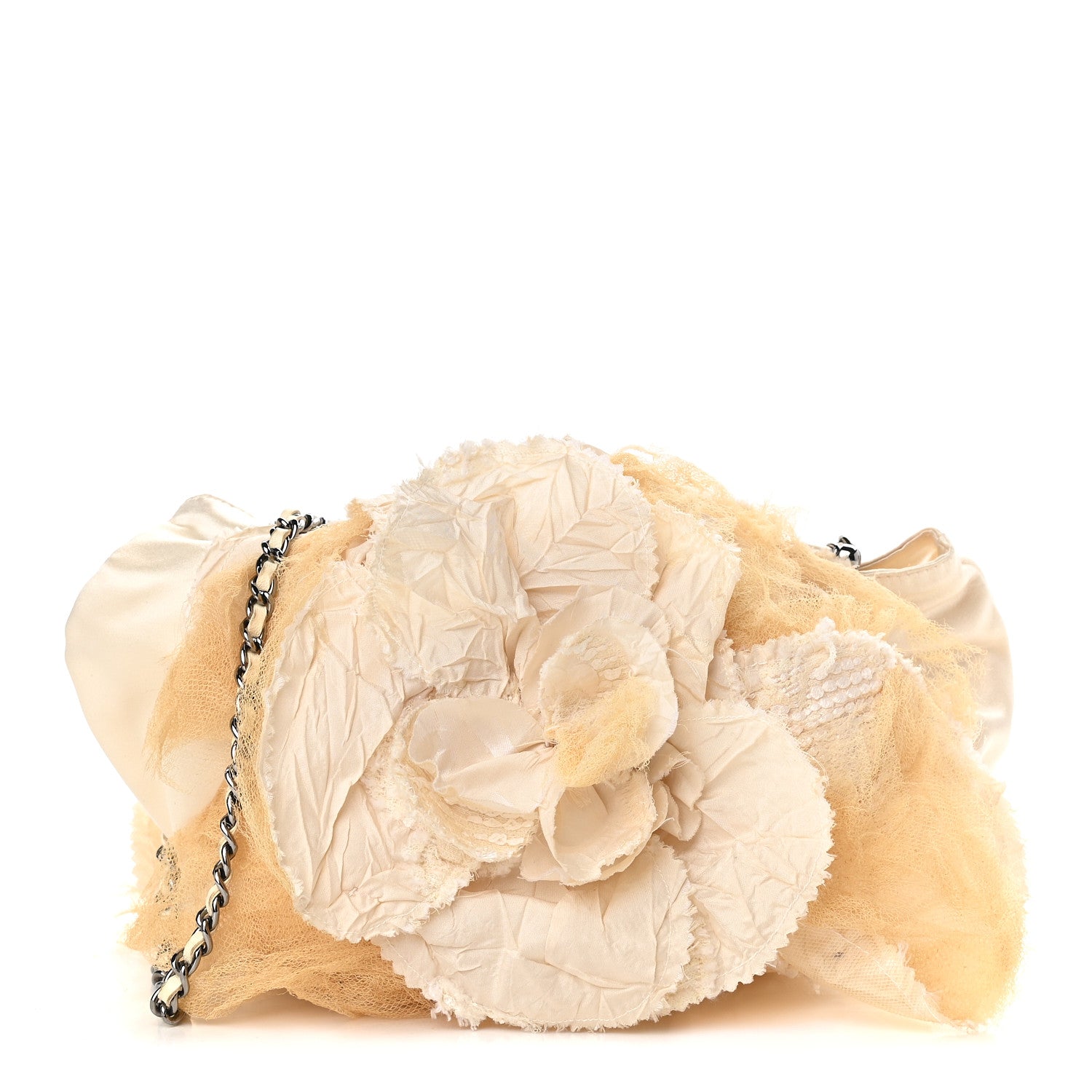 Chanel Satin Mesh Lace Camellia Beige 1 of 9
