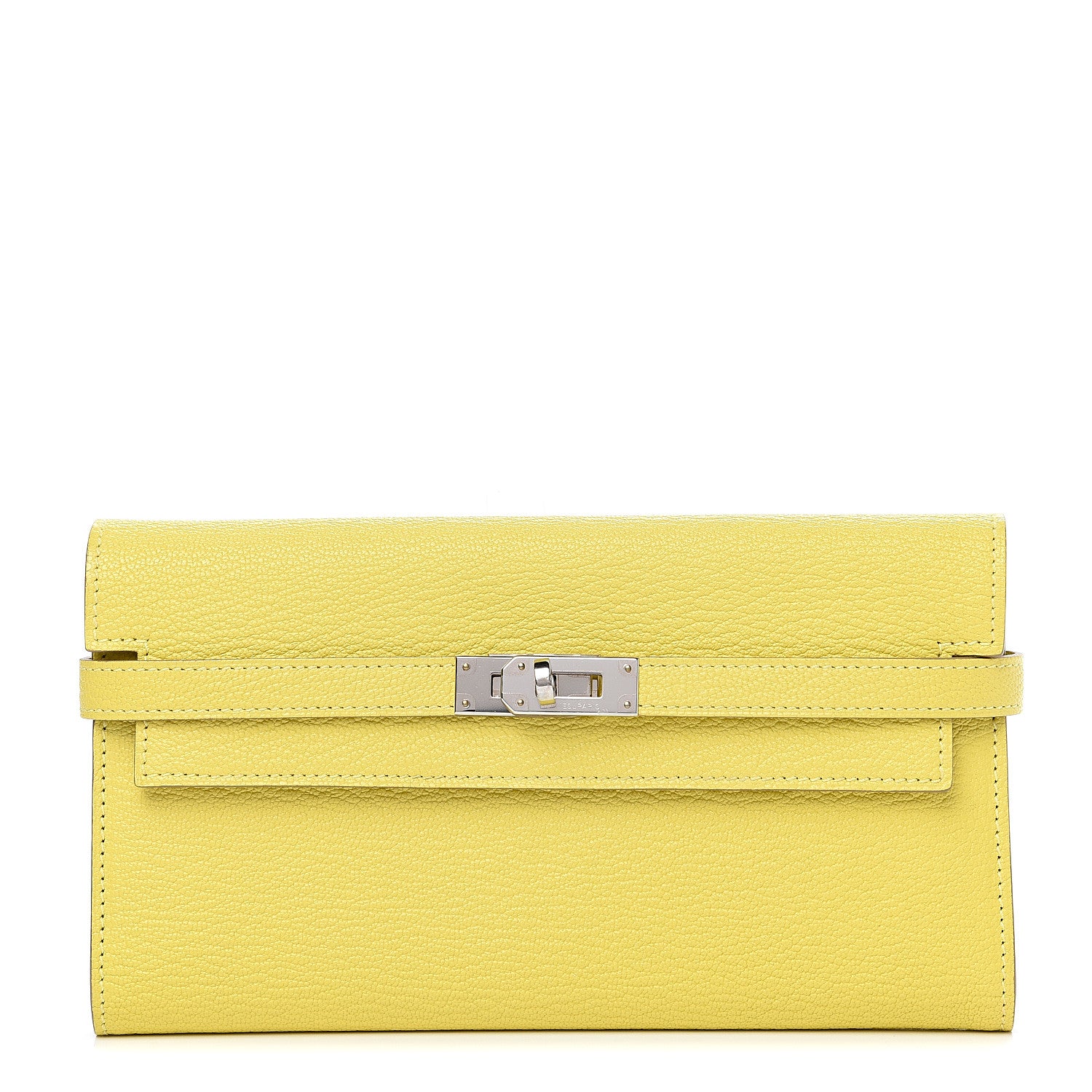 Hermes Chevre Mysore Kelly Longue Wallet Lime 1 of 10