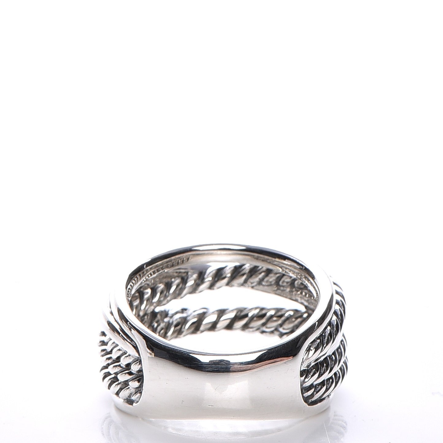 Sterling Silver 15mm Narrow Crossover Cable Ring 57 8