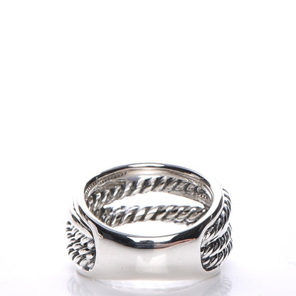 David Yurman Sterling Silver 15mm Narrow Crossover Cable Ring 57 8 3 of 5