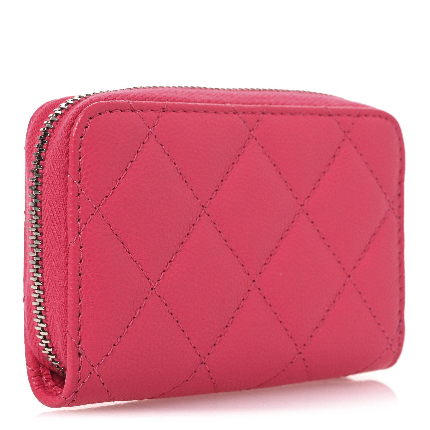 Chanel Caviar Quilted Coco Chanel CC Zip Coin Purse Fuchsia 3 of 9