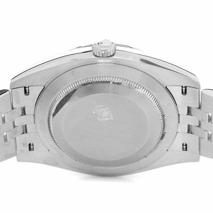 Rolex Stainless Steel 18K White Gold Diamond 41mm Oyster Perpetual Datejust Watch Black 116334 3 of 5