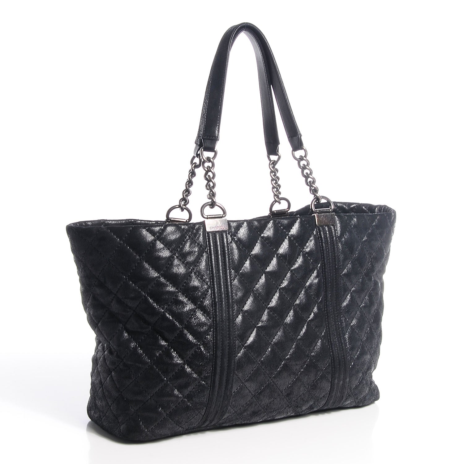 Chanel Goatskin Large Gentle Boy Shopping Tote Black 3 of 7
