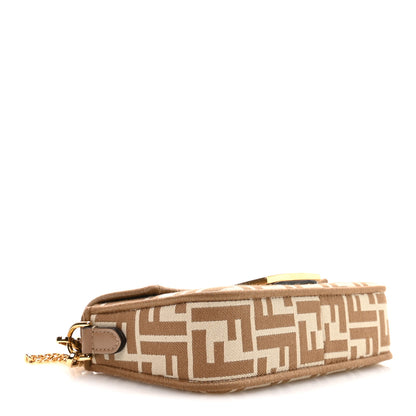 Fendi Fabric Jacquard FF 1974 Mini Baguette Beige Sand 4 of 11