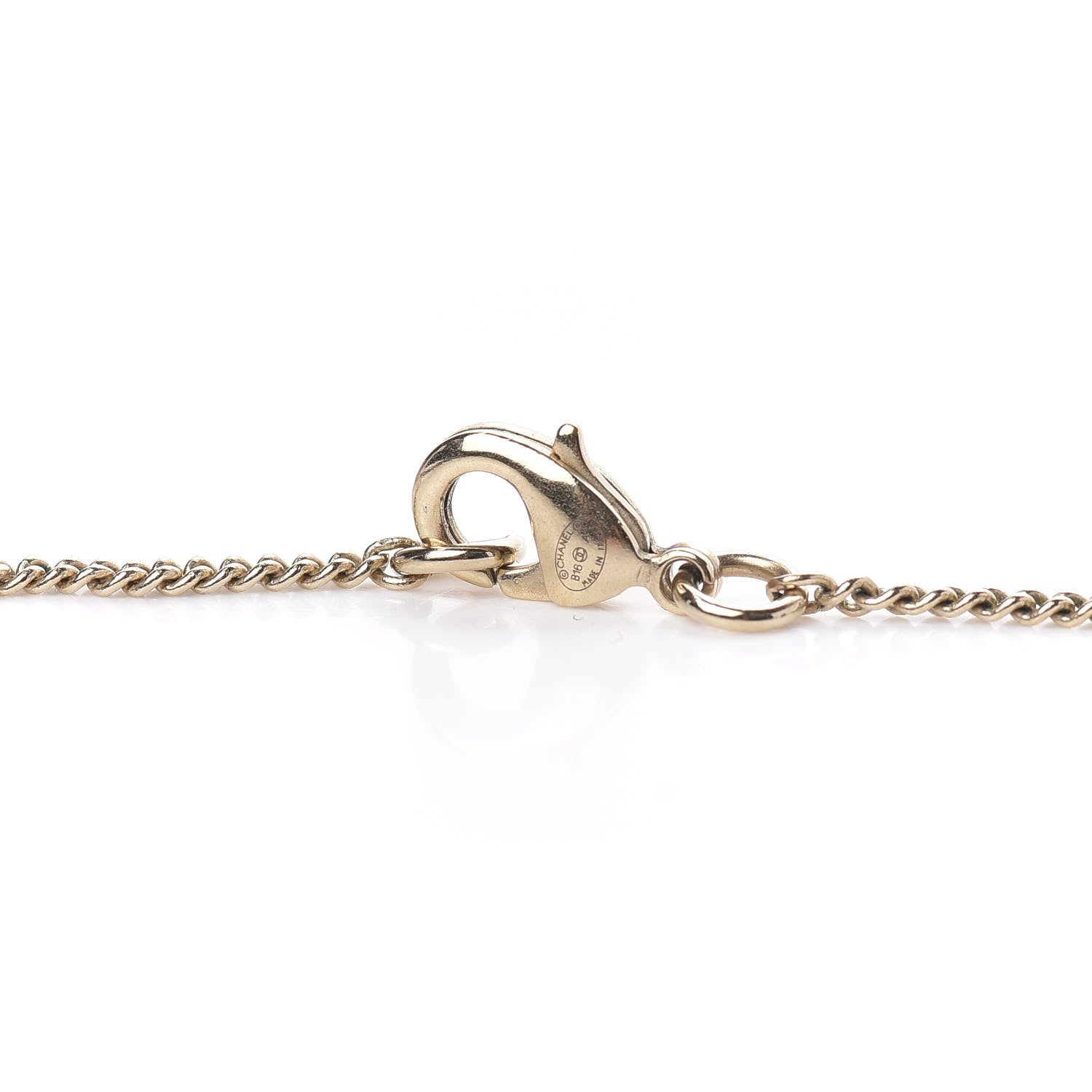 Chanel Pearl CC Pendant Necklace Gold 4 of 4
