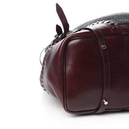 Burberry Raffia Whipstitch Bag Brown Black 8 of 10