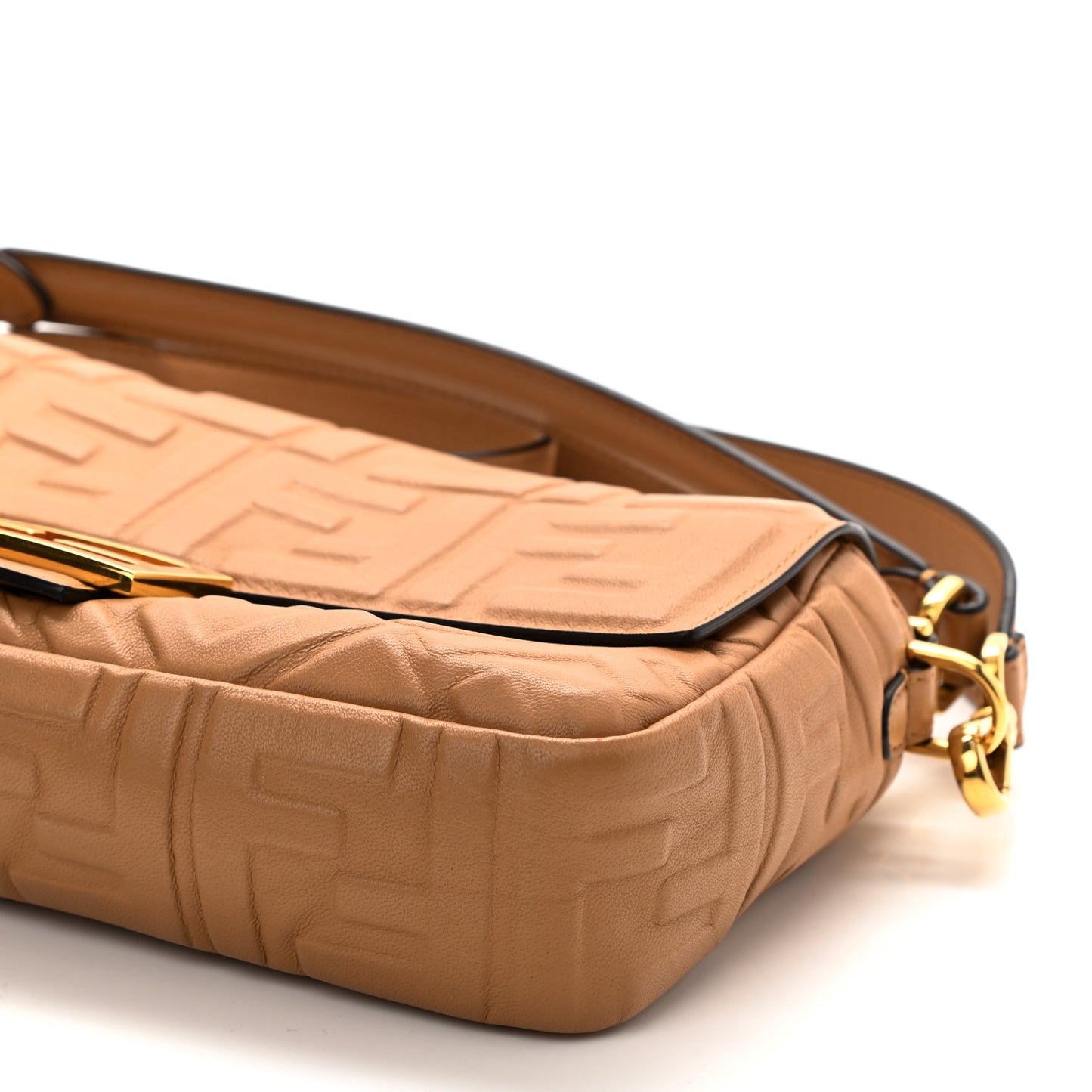Nappa FF 1974 Embossed Baguette Miele Scuro