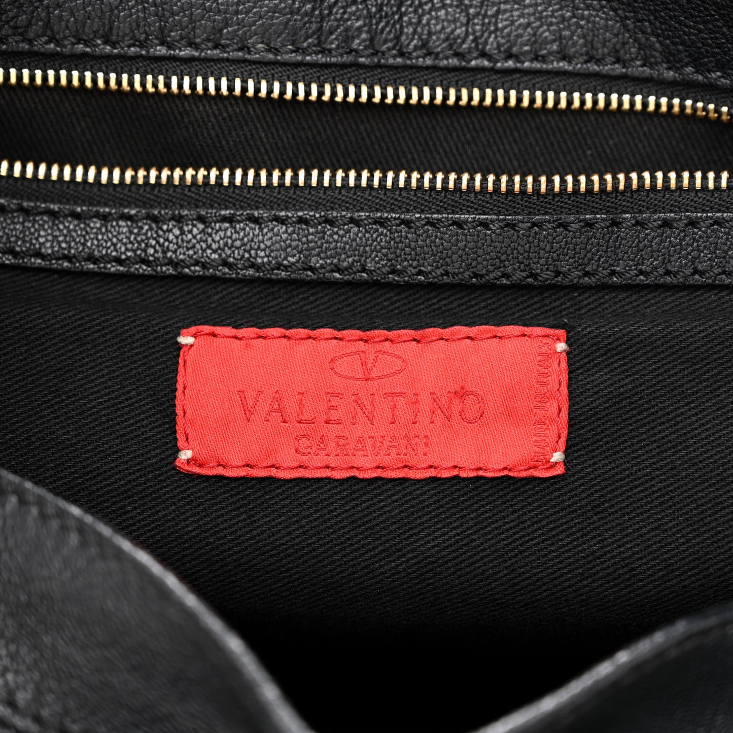 Grained Calfskin Catch Satchel Black