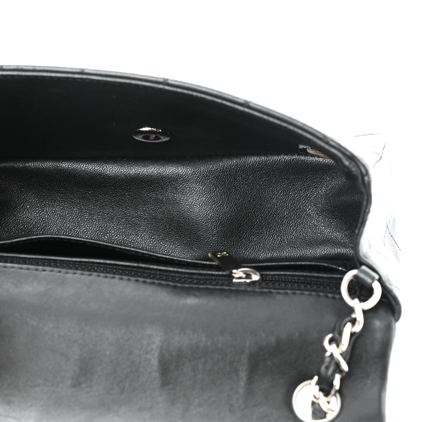 Lambskin Quilted Mini Rectangular Flap Black