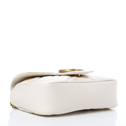 Gucci Calfskin Matelasse Super Mini GG Marmont Shoulder Bag White 4 of 10