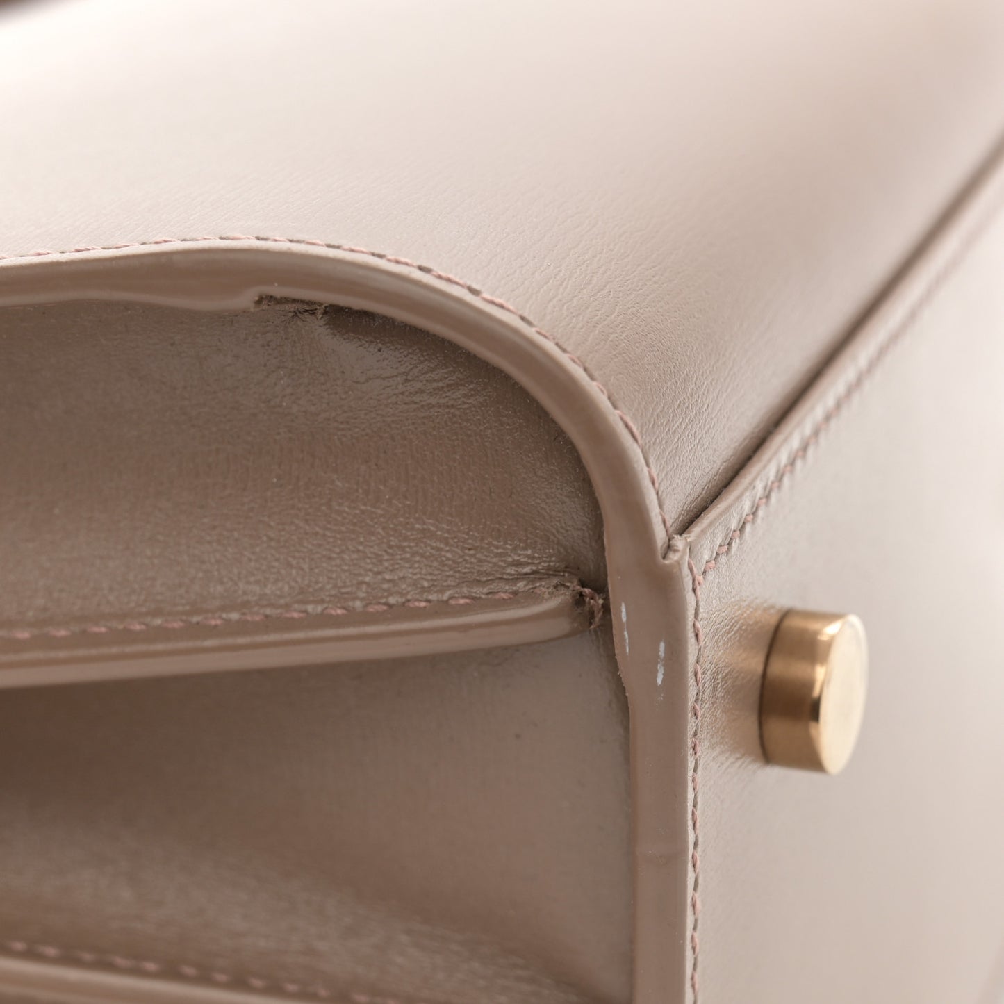 Grained Calfskin Baby Sac De Jour Taupe