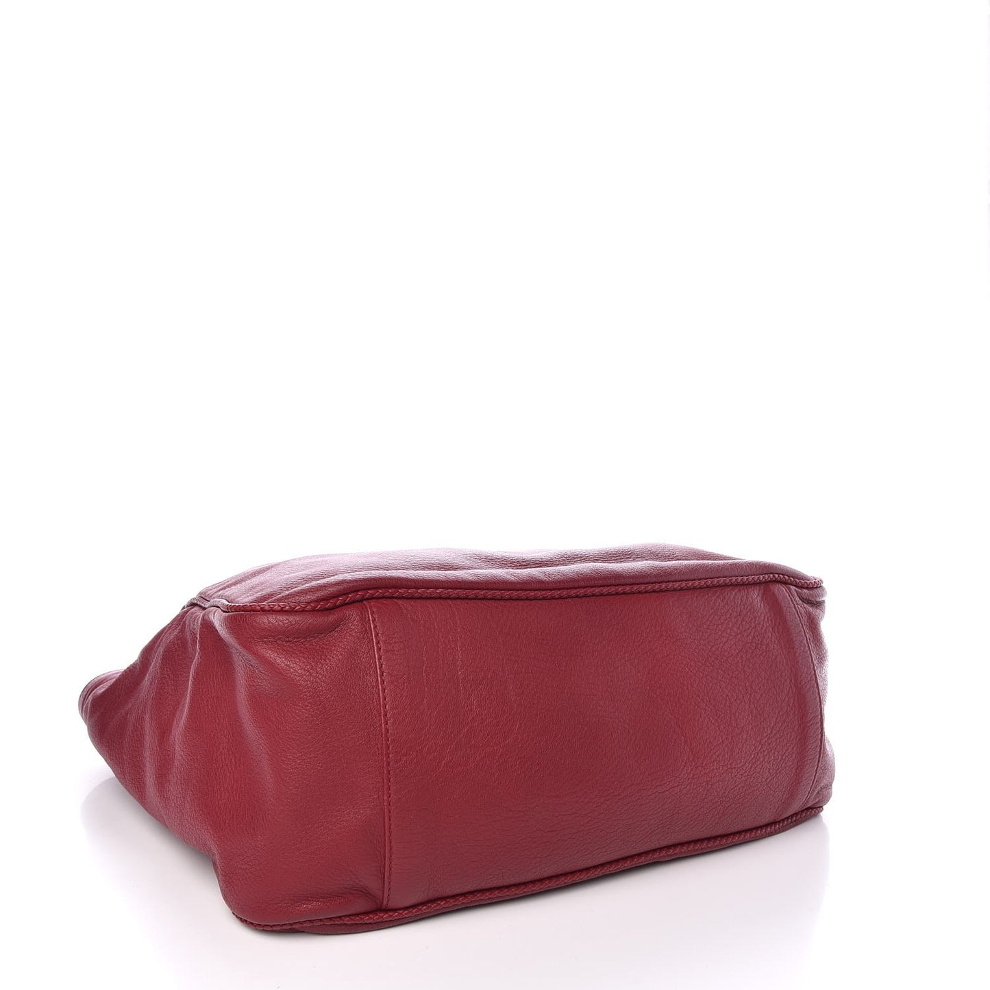 Deerskin Large Hip Bamboo Shoulder Bag Raspberry Candy