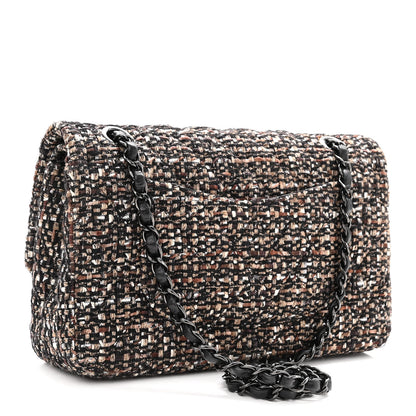 Chanel Tweed Quilted Medium Double Flap Brown 3 of 10