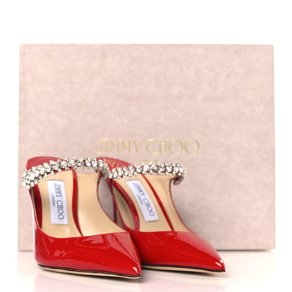 Jimmy Choo Patent Crystal Bing 100 Pumps 38.5 Red 9 of 9