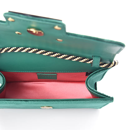 Gucci Velvet Crystal Square G Shoulder Bag Green 5 of 8