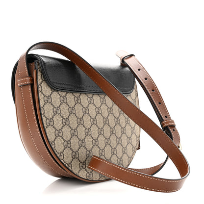 Gucci GG Supreme Monogram Calfskin Small Padlock Messenger Shoulder Bag Beige Black Cuir 3 of 11