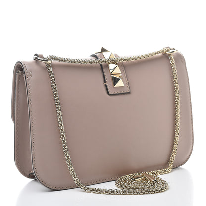 Valentino Garavani Vitello Medium Glam Lock Rockstud Flap Poudre 3 of 10