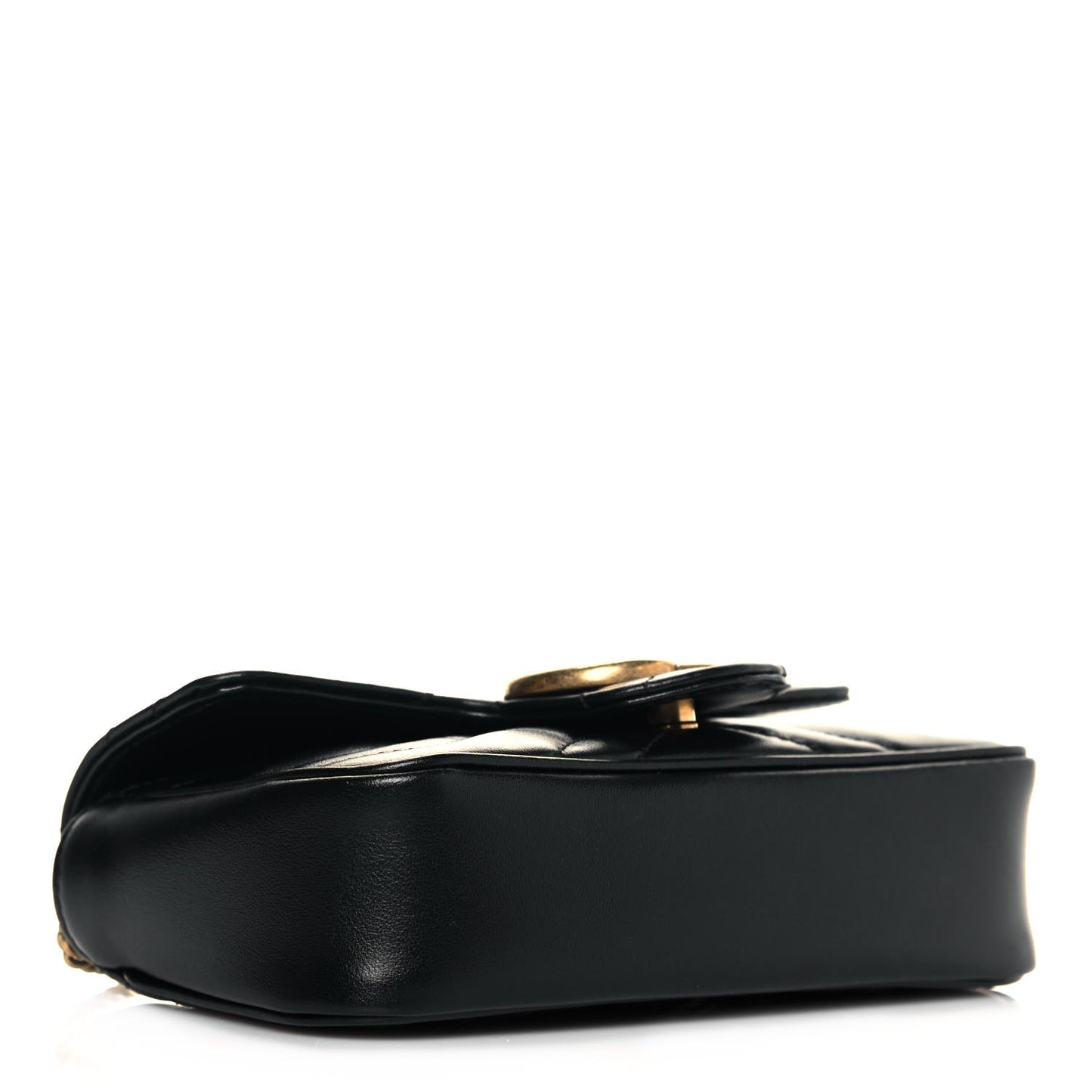 Calfskin Matelasse Super Mini GG Marmont Shoulder Bag Black